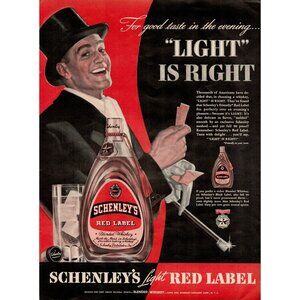 1939 Schenleys Red Label Blended Whiskey Vintage Print Ad (L10)